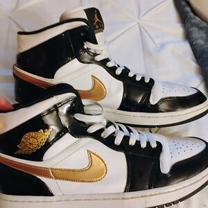 Air Jordan Black and Gold Sneakers